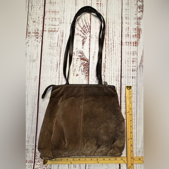 Braccialini Handbags - Braccialini Brown Suede Shoulder Bag